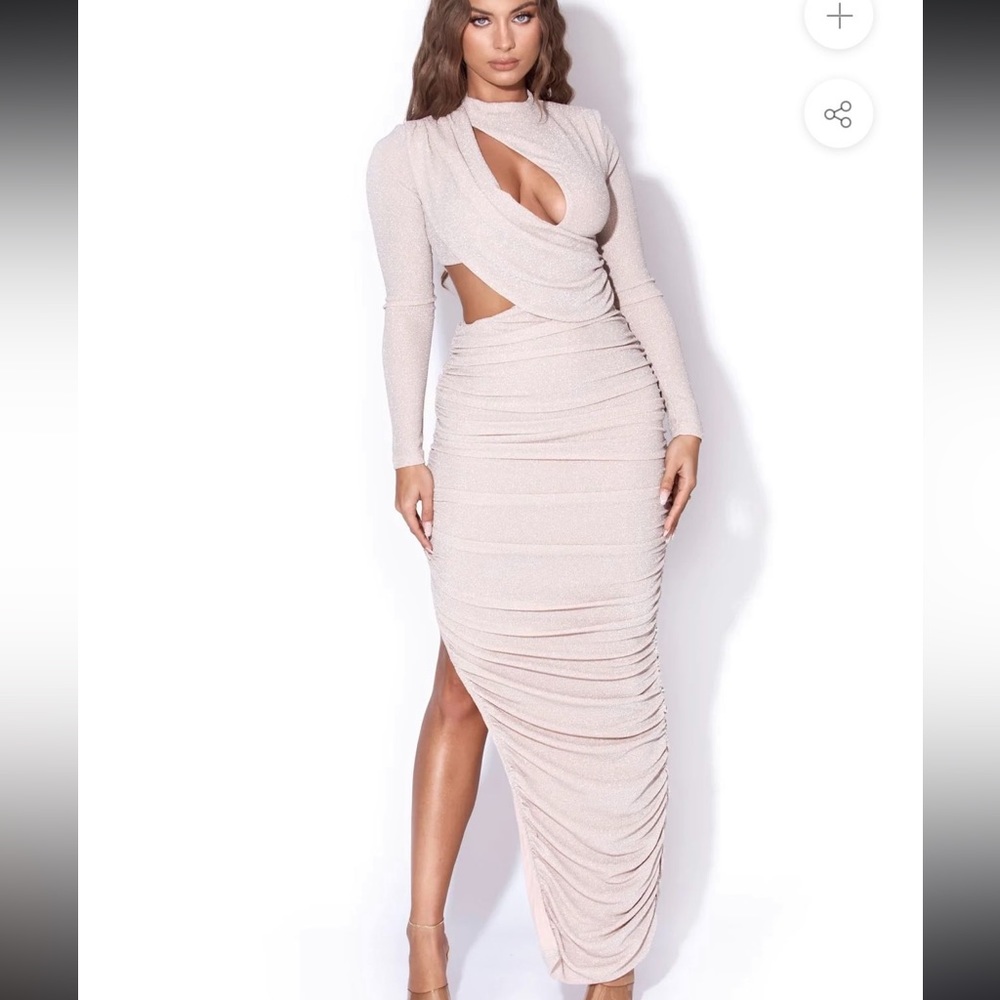 Pausing Pink Long sleeve Metallic Jersey size,Medium, Formal